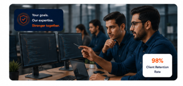 We go beyond outsourcing. We become a reliable technology partner who is invested in your success.